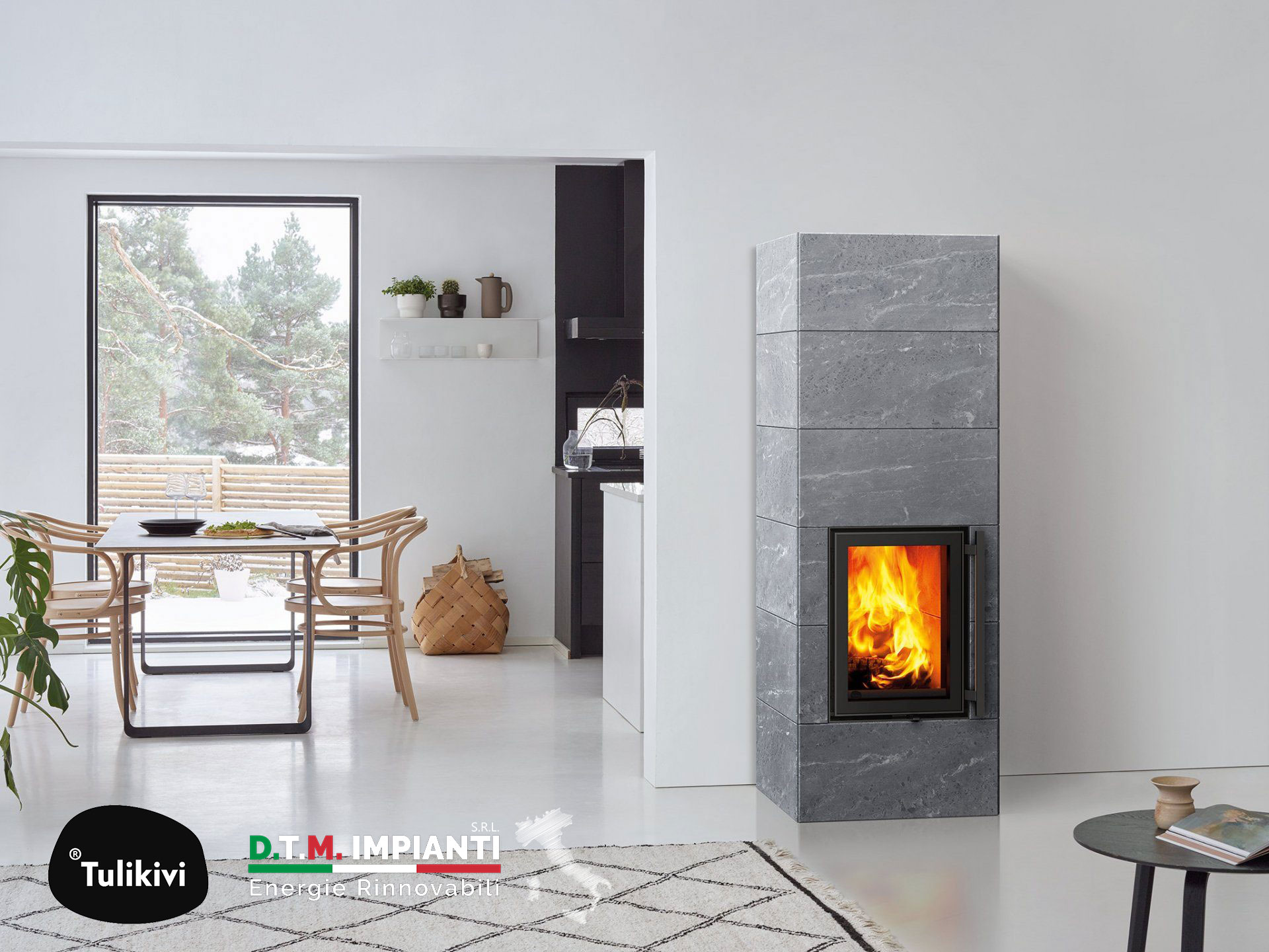 Stufe ad accumulo in pietra ollare